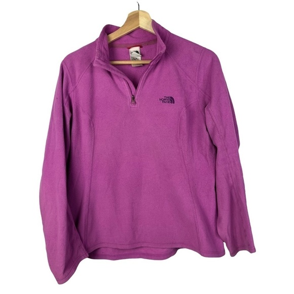The North Face Purple Quarter Zip Pullover Fleece Sweatshirt M - Picture 1 of 4